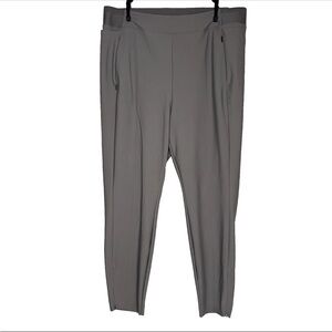 Athleta Stellar Tights Pants 20 Taupe Gray pockets 
ankle zip 28 inch ins